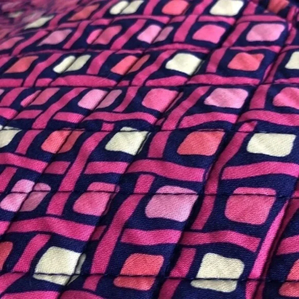 VERA BRADLEY Katalina Pink‎ Triple Zip Crossbody Shoulder Bag Purse Quilted
